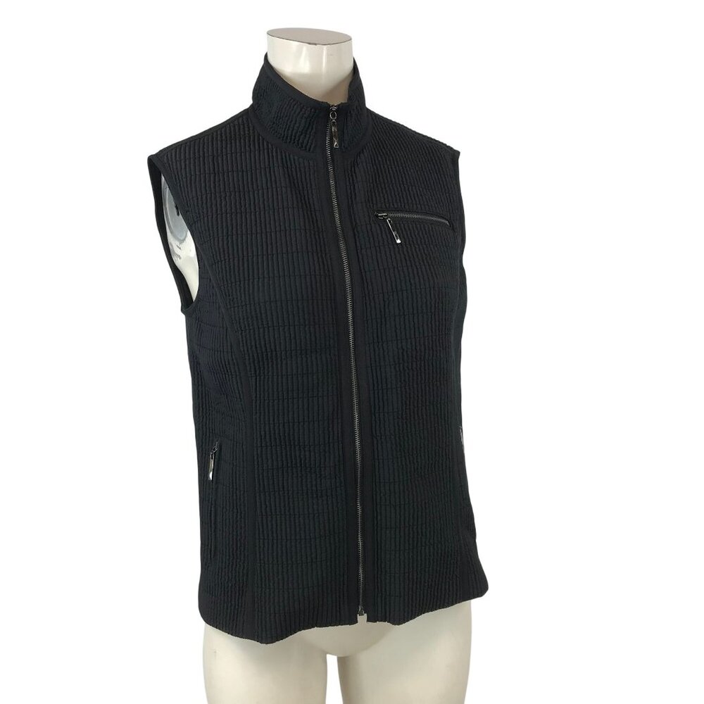 AEROS ~ WOMENS SMALL ~ BLACK TEXTURED FULL ZIP VEST
